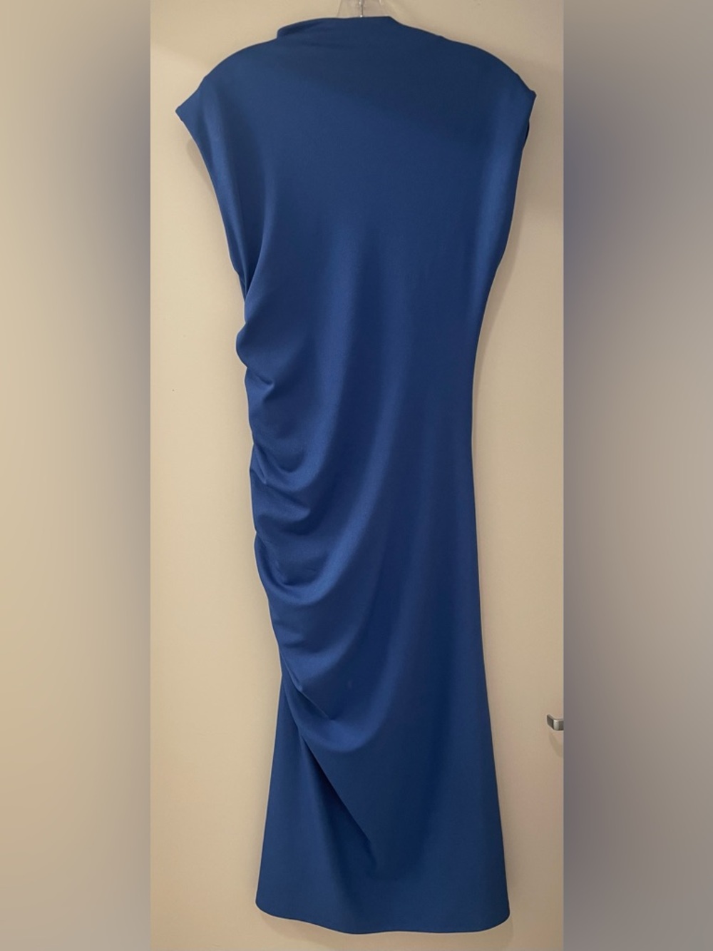 Anthropologie Royal Blue Maya Ruched Cowl Neck Midi Dress. Size Medium. - Picture 5 of 6
